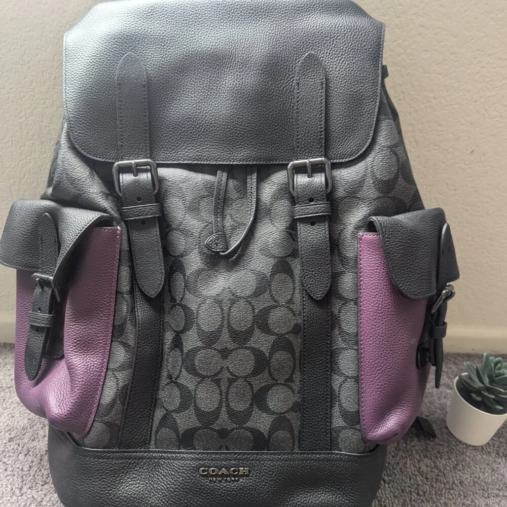 Hudson Backpack In Colorblock Signature Canvas - Picture 4 of 9